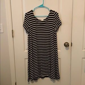 Black & white striped t shirt dress